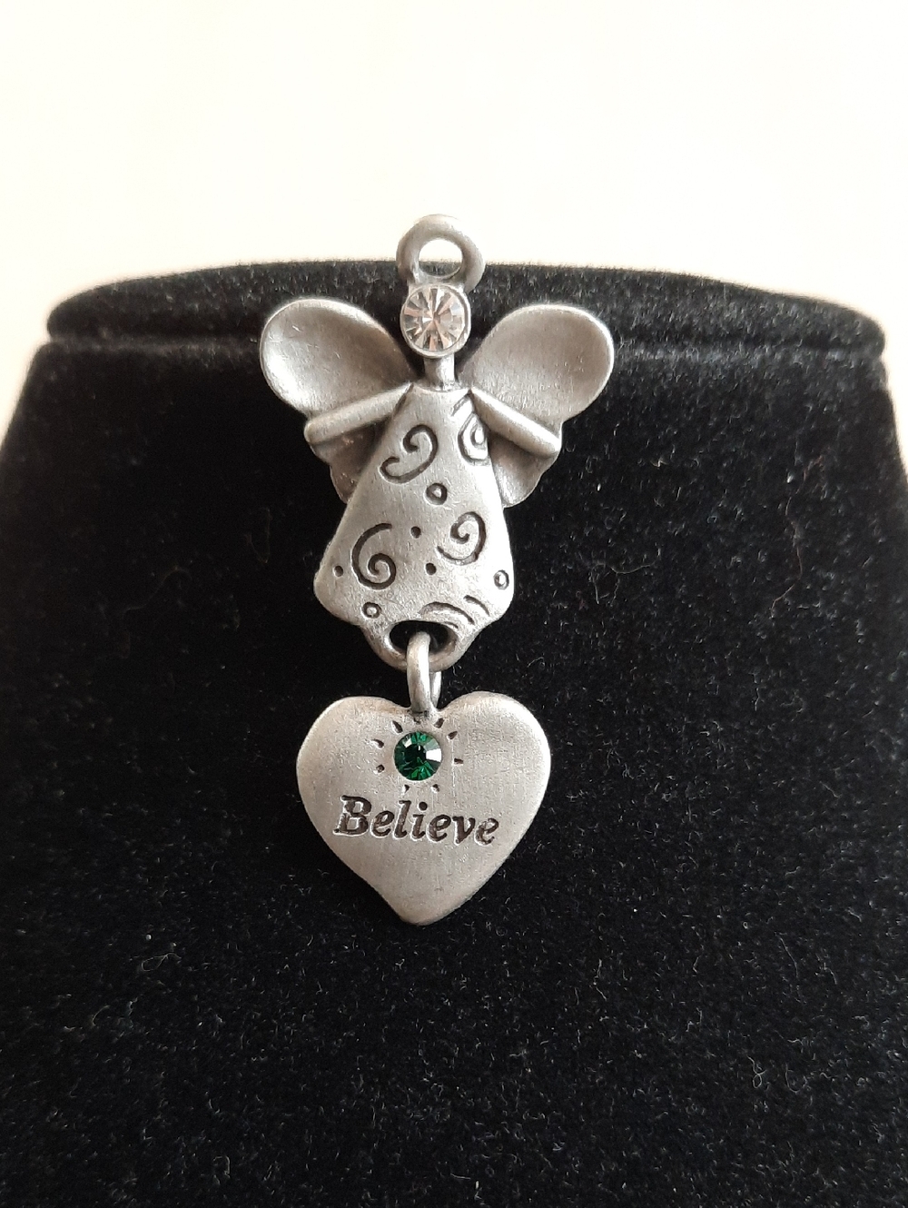 Believe Angel Heart Pewter Lapel Pin